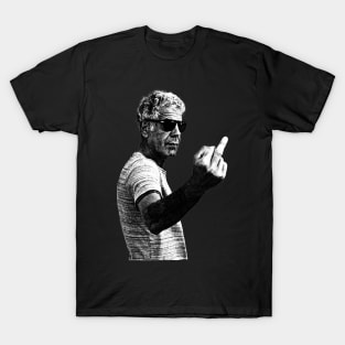 Anthony Bourdain middle finger pose T-Shirt